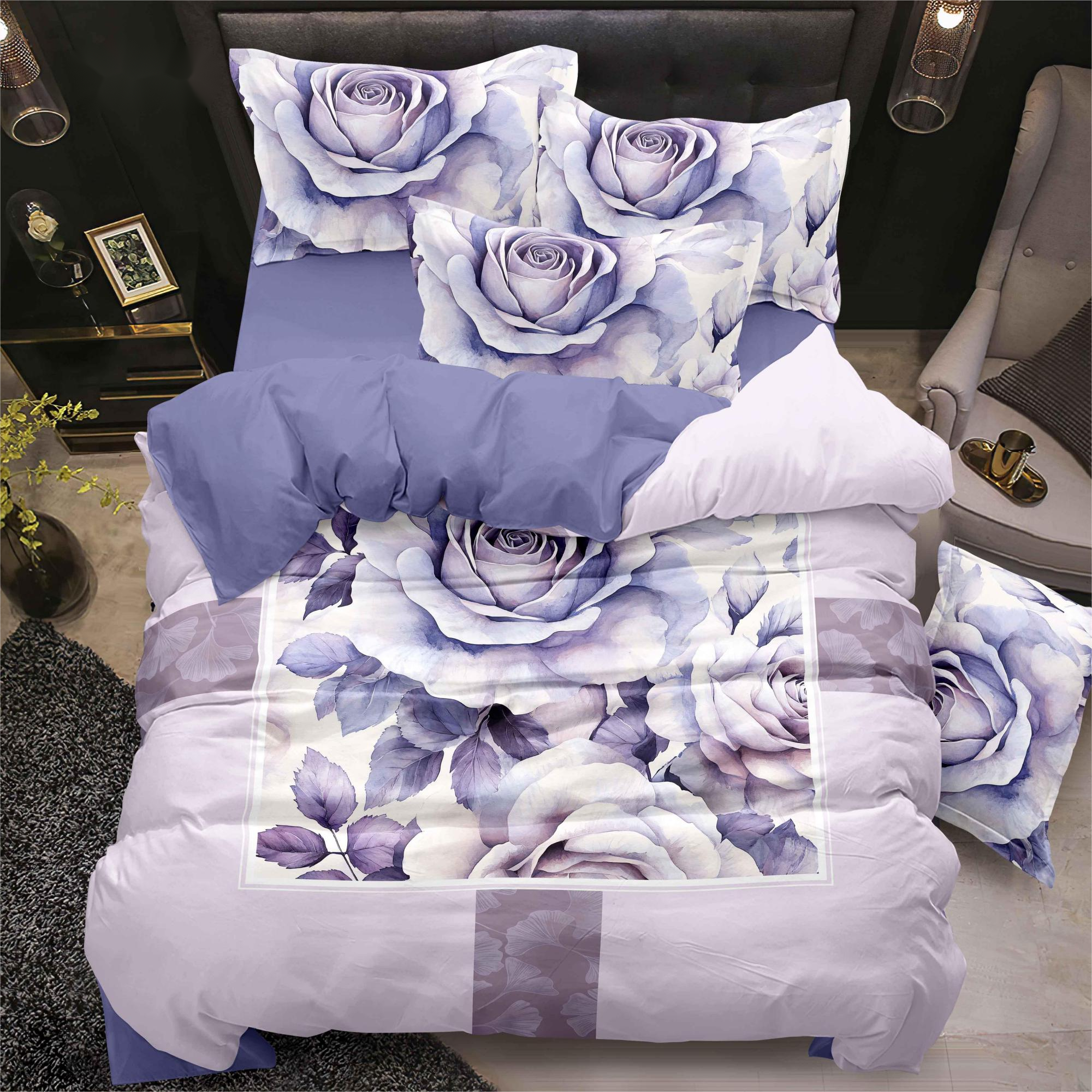 Foglio da letto stampato digitale set fiore morbido vibrante