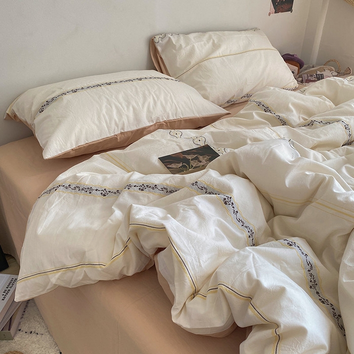 Foglio letto di cotone puro set morbido comodo lettiera