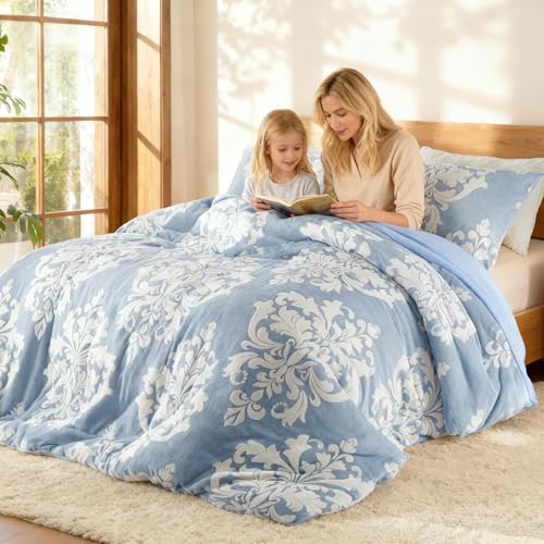 Piumino invernale in flanella stampata burnout, trapunta in peluche bohémien con supporto in microfibra ultra morbida, calda biancheria da letto per tutte le stagioni