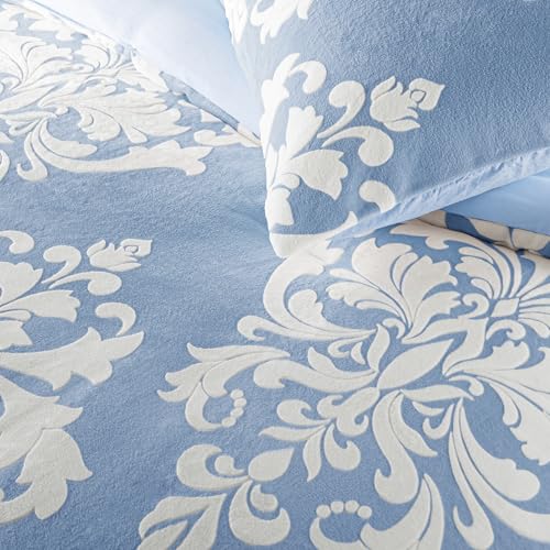 Piumino invernale in flanella stampata burnout, trapunta in peluche bohémien con supporto in microfibra ultra morbida, calda biancheria da letto per tutte le stagioni