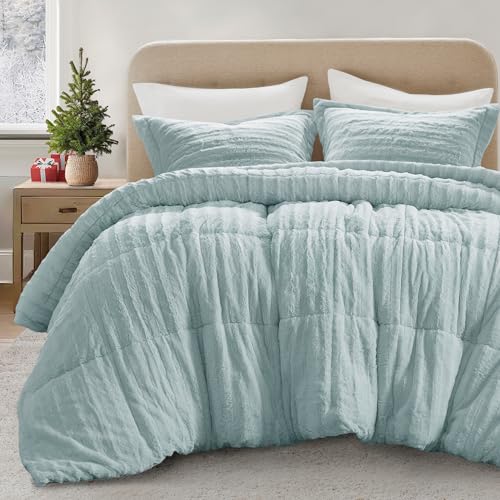 Set copripiumino in pelliccia sintetica, set di biancheria da letto in peluche ultra morbido con trama a coste, set copripiumino di lusso accogliente